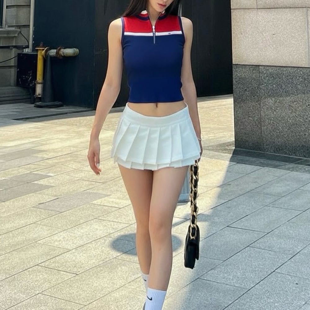 NWOT Tommy Hilfiger Zip-Up Mock Neck Tank Top